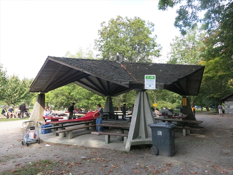 Families using outdoor benches and green space assets at the Second Beach picnic reserve