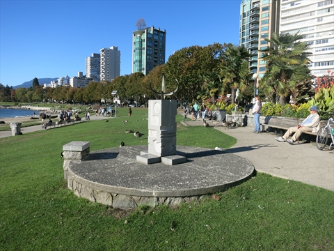 English Bay Sundial at English Bay, Vancouver, BC, Canada