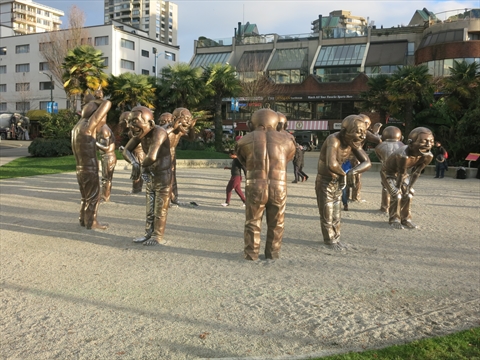 A-Maze-Ing Laughter Artwork at English Bay, Vancouver, BC, Canada