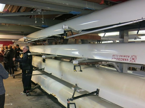 Vancouver Rowing Club skull storage in Stanley Park, Vancouver, BC, Canada