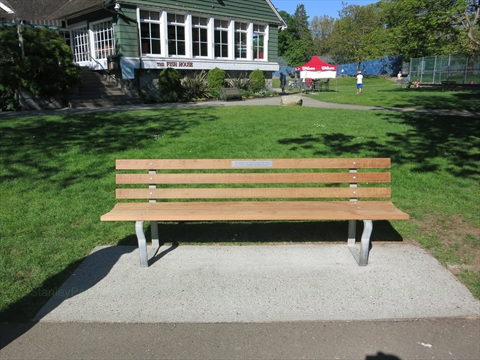 Jody Taylor Memorial bench in Stanley Park, Vancouver, BC, Canada