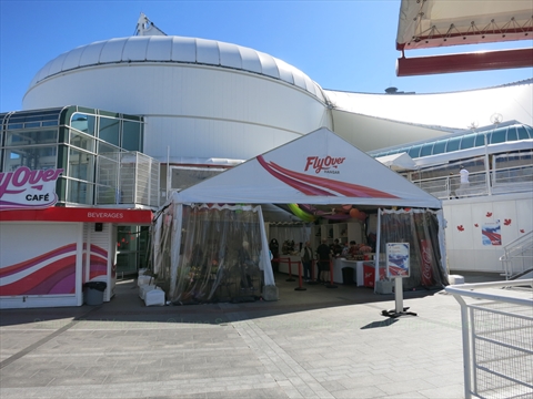Main entrance walkway to Flyover Canada in Vancouver