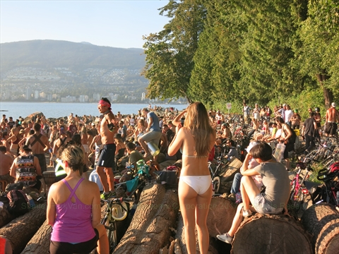 Sunset drum dance profile inside Stanley Park