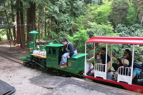 Summer Miniature Train in Stanley Park, Vancouver, BC, Canada