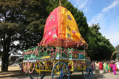 Ratha Yatra parade and festival in Stanley Park, Vancouver, BC, Canada
