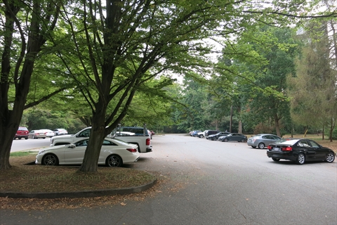 Tennis Courts parking lot in Stanley Park, Vancouver, BC, Canada