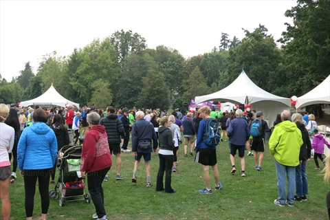 Families and runners moving along the Stanley Park Seawall loops