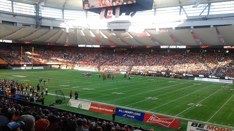 BC Lions game in BC Place, False Creek, Vancouver, BC, Canada