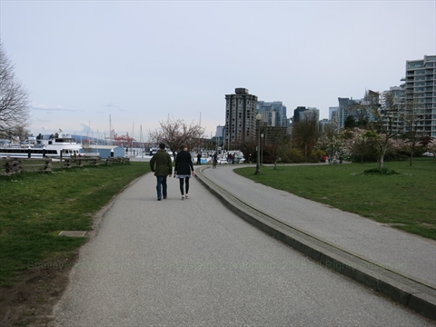 Coal Harbour Seawall in Vancouver, BC, Canada