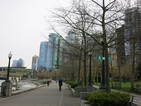 Coal Harbour Seawall in Vancouver, BC, Canada