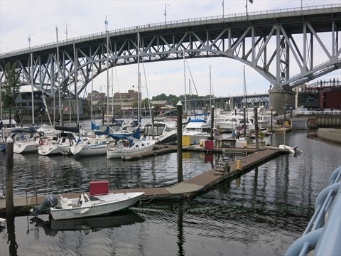 Marina in False Creek in Vancouver, BC, Canada