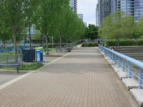 False Creek Seawall in Vancouver, BC, Canada