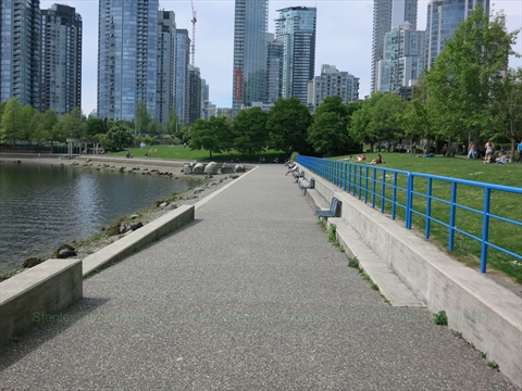 False Creek Seawall in Vancouver, BC, Canada