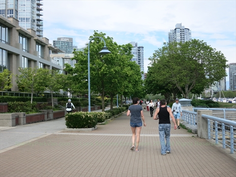 False Creek Seawall in Vancouver, BC, Canada