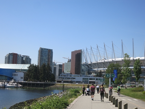 False Creek Seawall in Vancouver, BC, Canada
