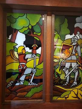stained glass at Syliva Hotel at English Bay, Vancouver, BC, Canada