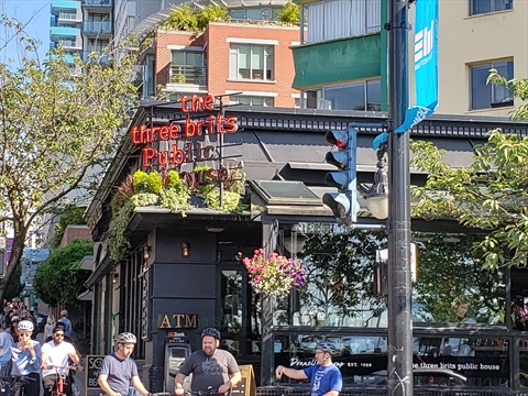 The Three Brits Public House at English Bay, Vancouver, BC, Canada
