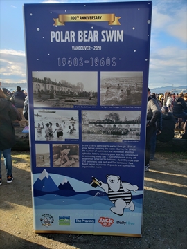 Official dynamic banners at English Bay for Polar Bear Swim