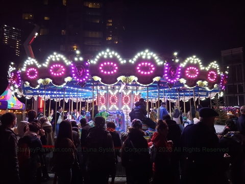 Vancouver Christmas Market Holiday Carousel with colorful horses