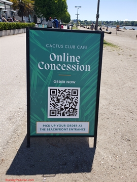 Cactus Club Cafe online concession ordering at English Bay, Vancouver, BC, Canada