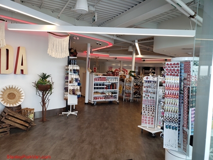 Souvenir retail gift shop inside Flyover Canada