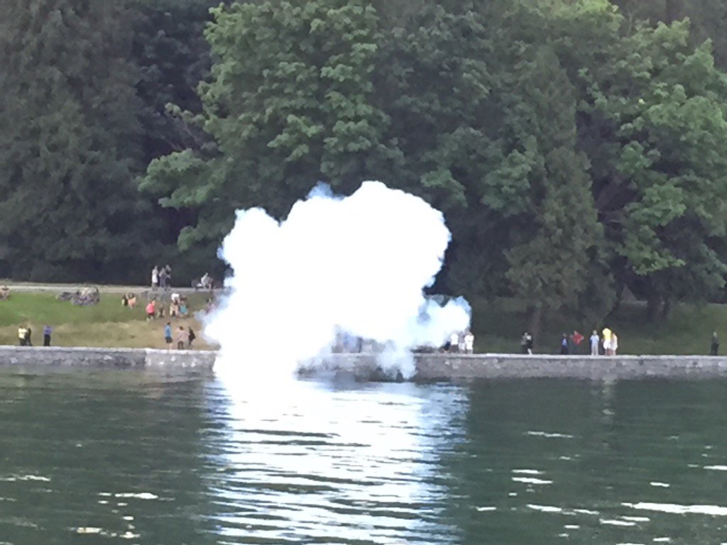 Nine O'Clock Gun in Stanley Park, Vancouver, BC, Canada