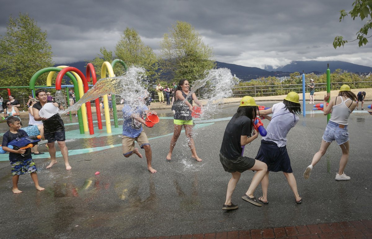 Vancouver Water Fight in Stanley Park, Vancouver, Canada