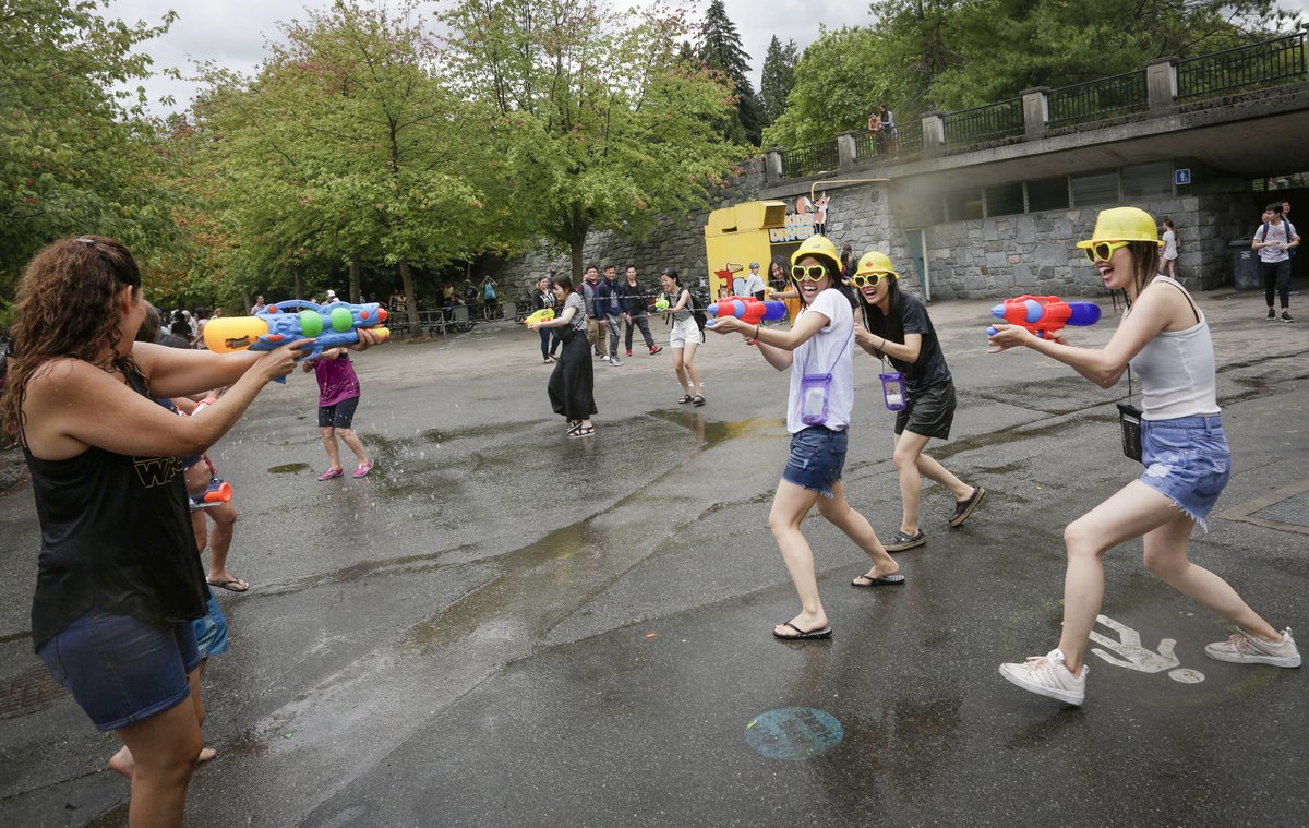 Vancouver Water Fight in Stanley Park, Vancouver, BC, Canada