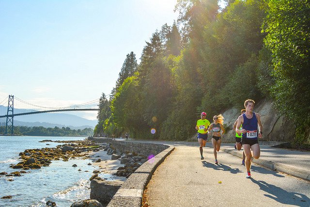 Running in Stanley Park, Vancouver, BC, Canada
