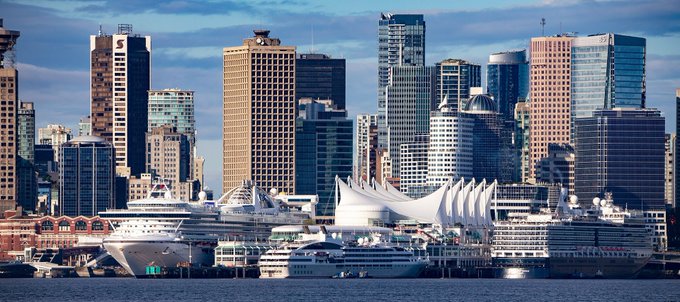 Cruise Ships at Canada Place in Vancouver, BC, Canada