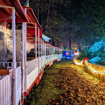 Christmas Train in Stanley Park, Vancouver, BC, Canada
